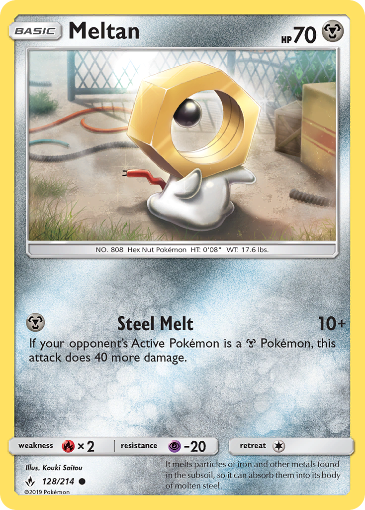 Meltan 128/214 Common Reverse Holo Unbroken Bonds NM/LP