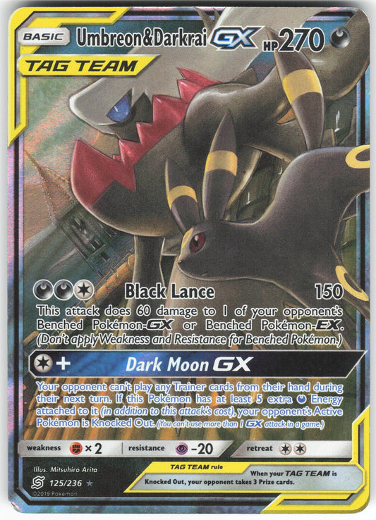 Umbreon & Darkrai GX Ultra Rare SM - Unified Minds 125/236 HP