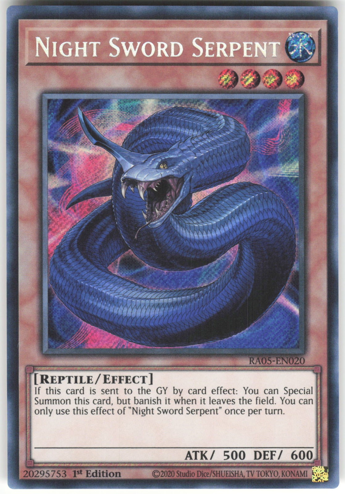 Night Sword Serpent (Secret Rare) Secret Rare Rarity Collection 5 RA05-EN020 NM