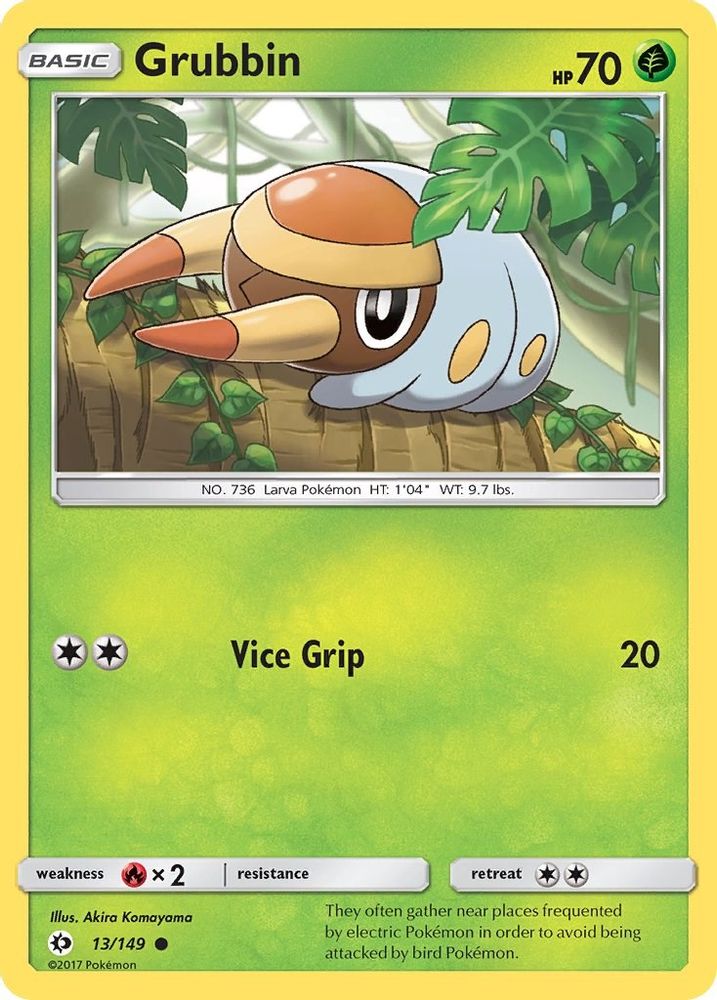 Grubbin 13/149 Common Reverse Holo SM Base Set NM/LP