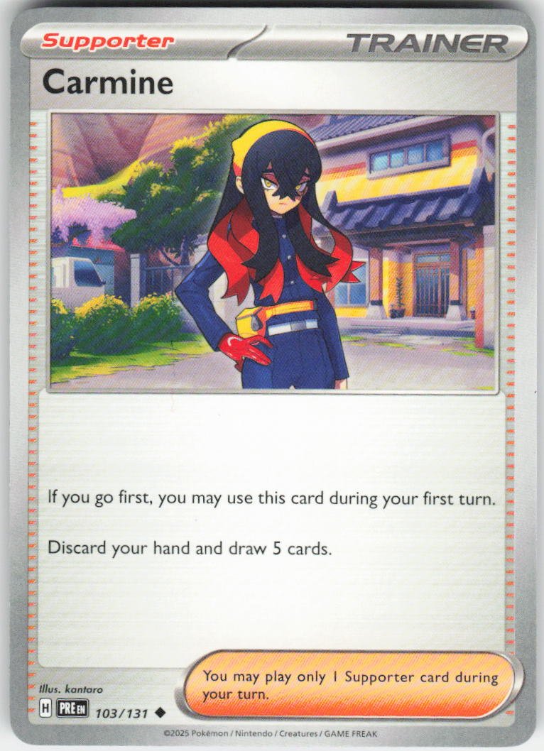 Carmine Uncommon SV: Prismatic Evolutions 103/131 NM (Back)