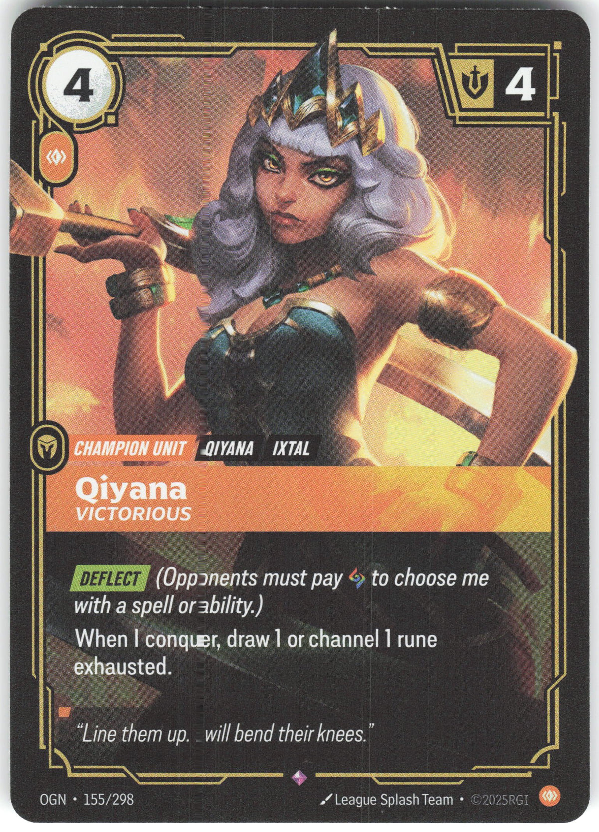 Qiyana - Victorious Rare Origins 155/298 NM