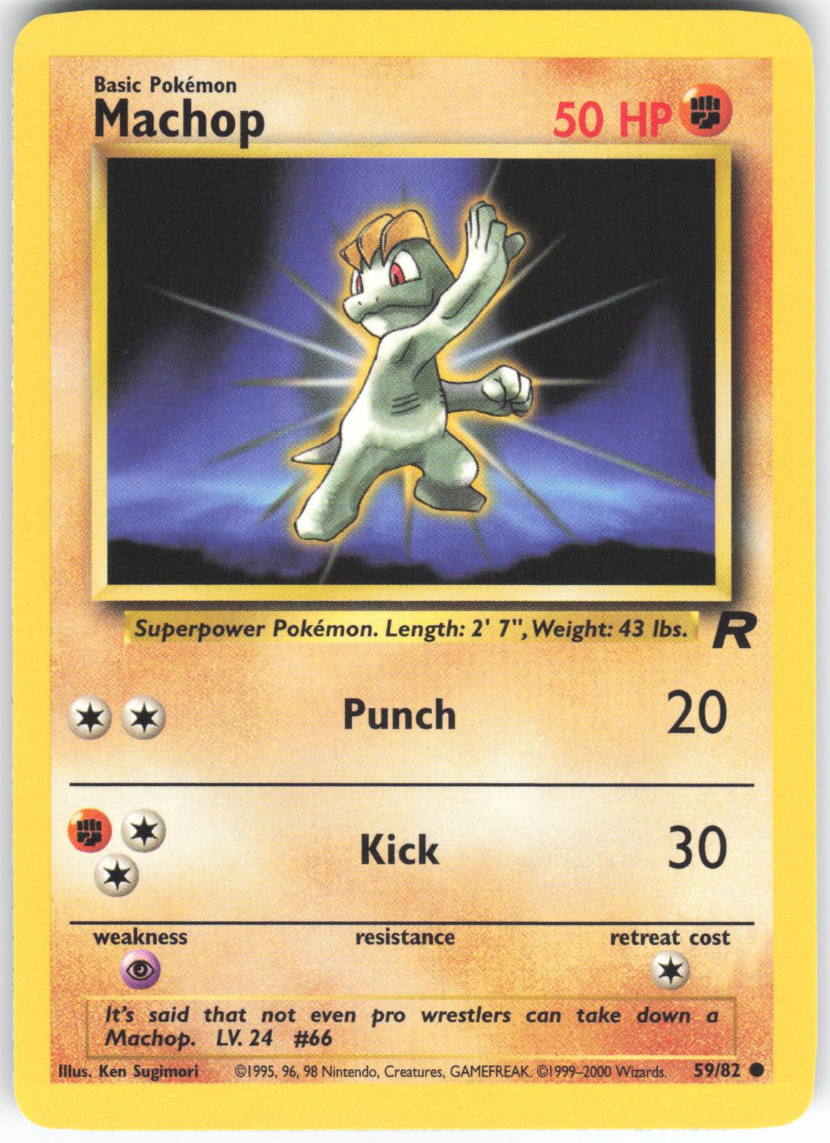 Machop 59/82 Common Team Rocket Unlimited NM/LP