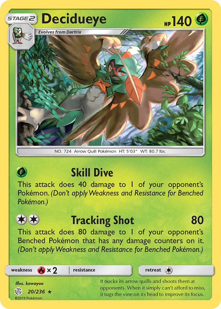 Decidueye 20/236 Rare Cosmic Eclipse Holo NM/LP