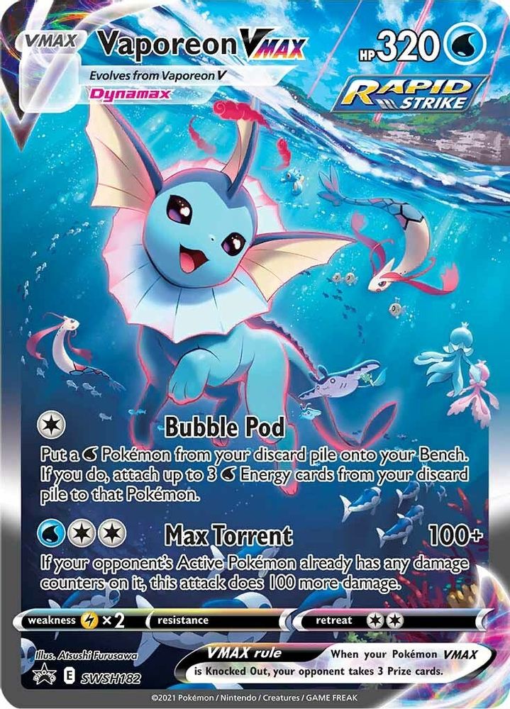 Vaporeon VMAX SWSH182 Promo Sword & Shield Promo Holo NM/M