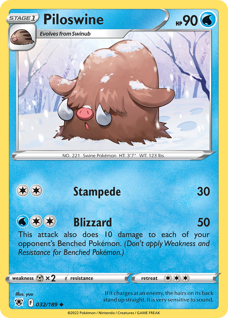Piloswine 032/189 Uncommon Reverse Holo Astral Radiance NM/LP