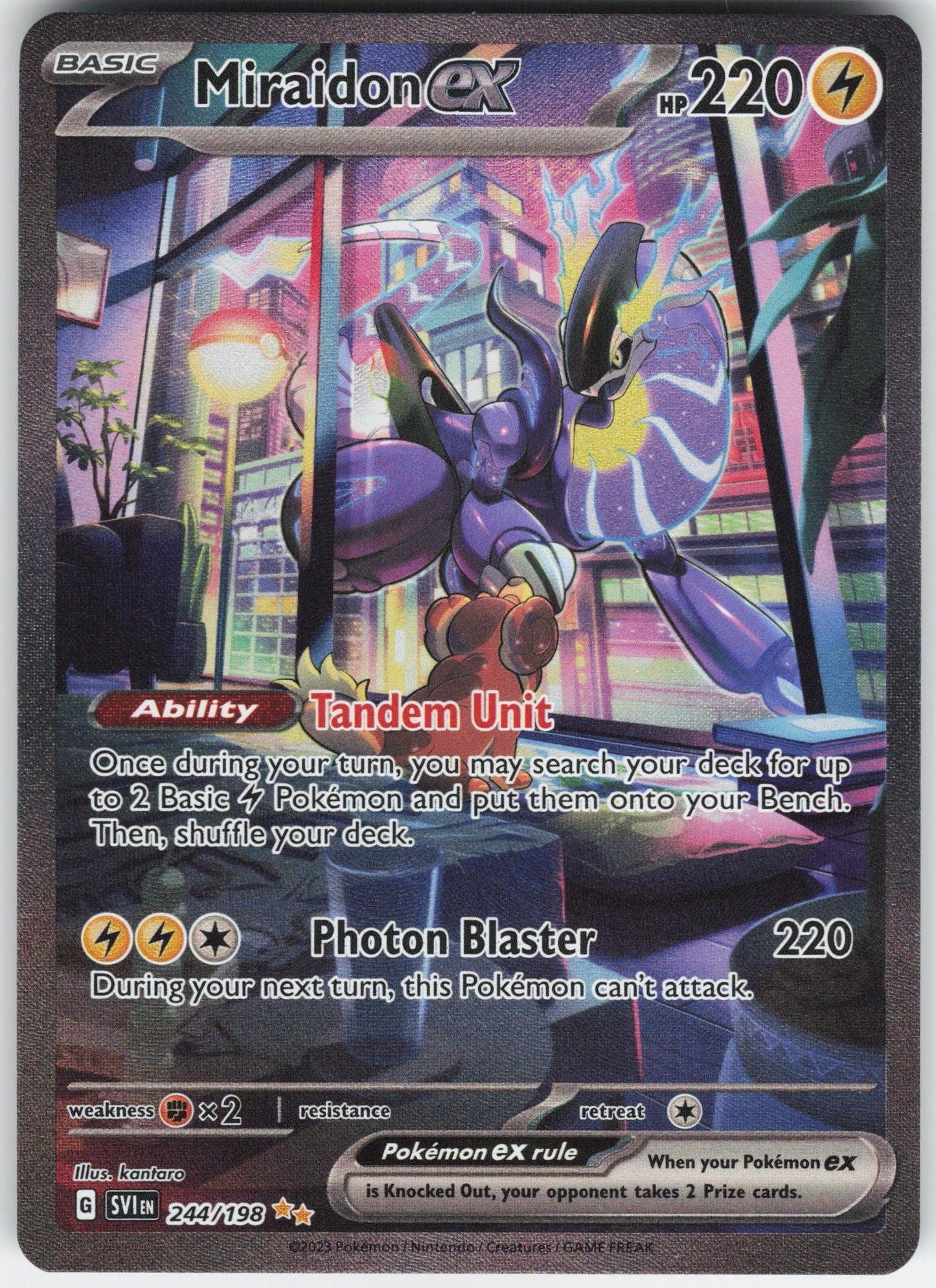 Miraidon ex - Special Illustration Rare SV01: Scarlet & Violet Base Set 244/198 NM
