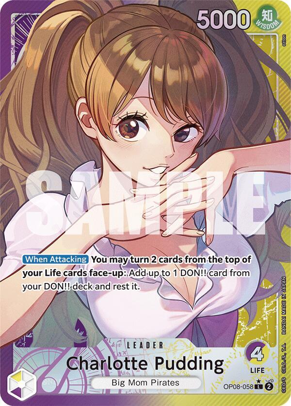 Charlotte Pudding (058) (Parallel) OP08-058 Leader Foil Two Legends NM/M