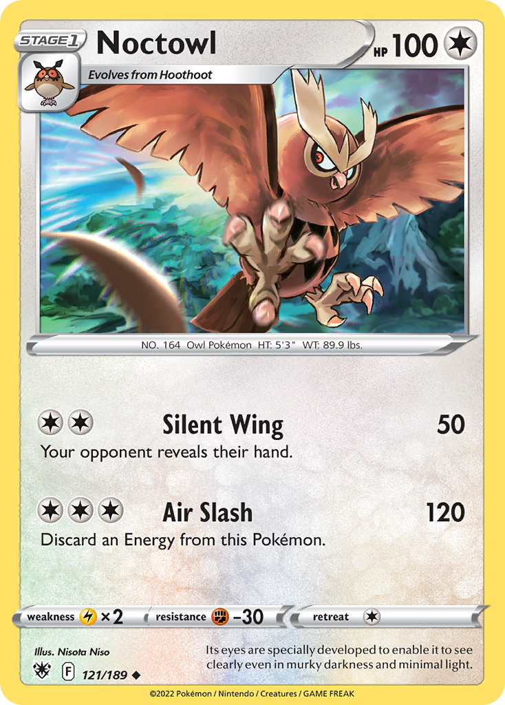 Noctowl 121/189 UnCommon Reverse Holo Reverse Holo Astral Radiance NM/LP