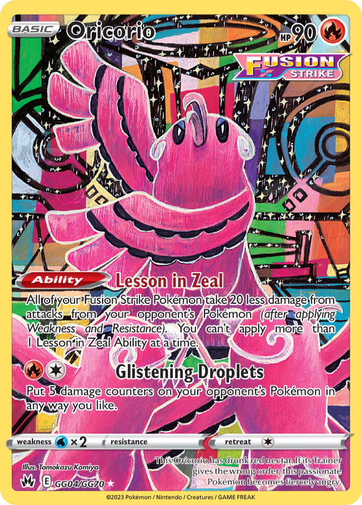 Oricorio GG04/GG70 Trainer Gallery Rare Crown Zenith Galarian Gallery Holo NM/M