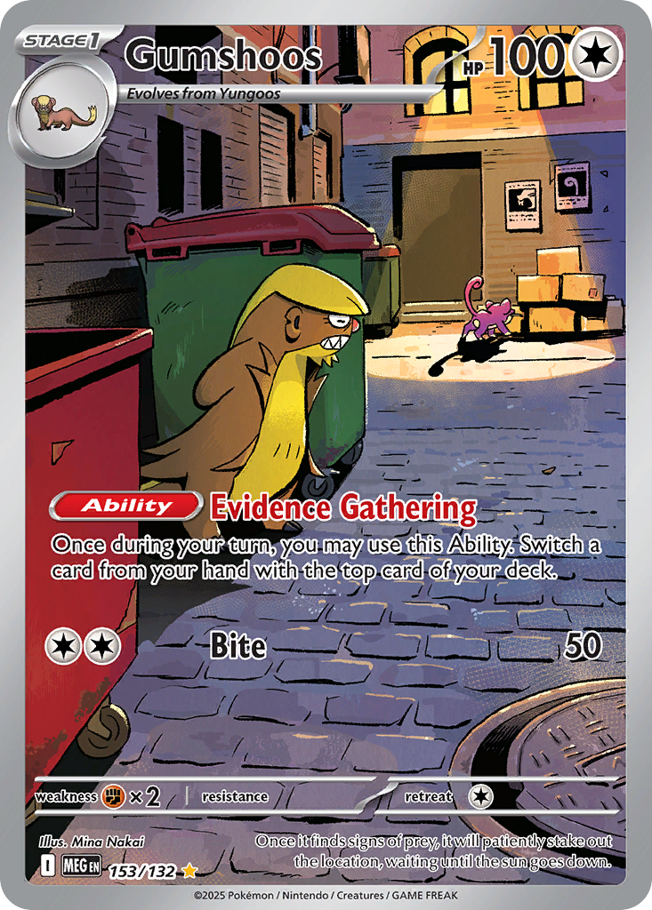 Gumshoos 153/132 Illustration Rare Mega Evolution NM/M