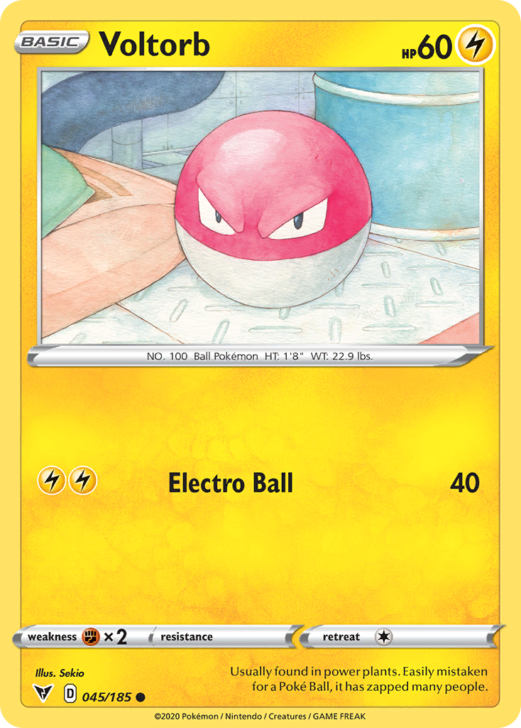 Voltorb 045/185 Common Reverse Holo Vivid Voltage NM/LP