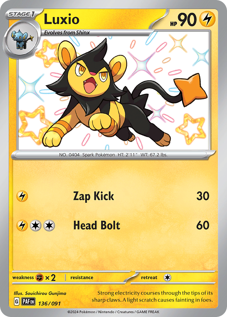 Luxio 136/091 Shiny Rare Paldean Fates NM/M