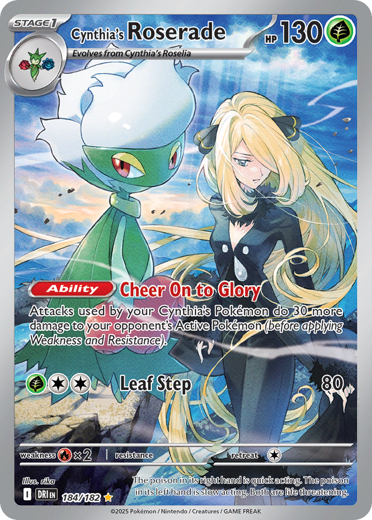 Cynthia's Roserade 184/182 Illustration Rare Holo Destined Rivals NM/M
