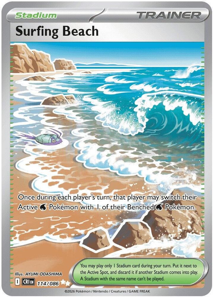 Surfing Beach 114/086 Ultra Rare Chaos Rising NM/M