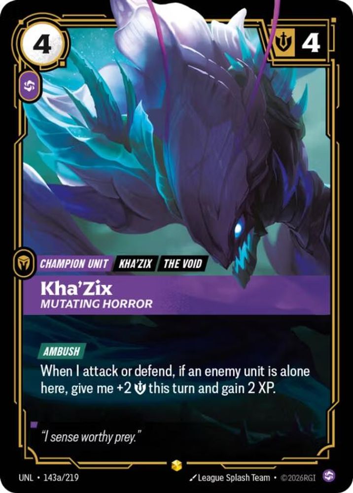 Kha'Zix - Mutating Horror (Alternate Art) 143A/219 Showcase Unleashed NM/M