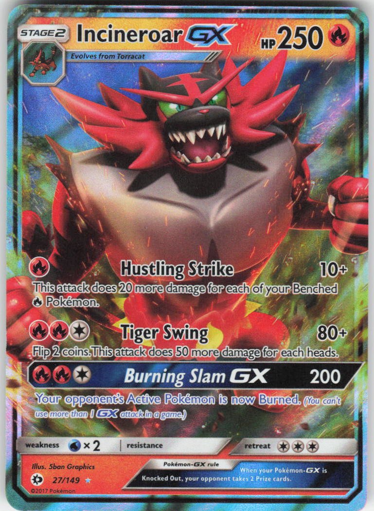 Incineroar GX Ultra Rare SM Base Set 27/149 NM