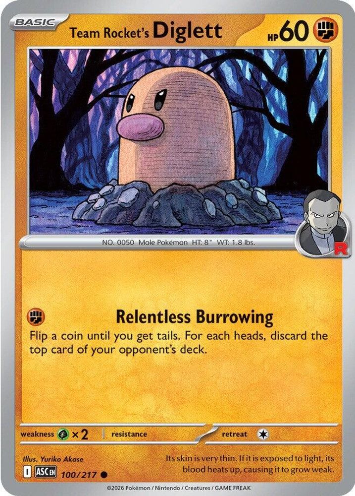 Team Rocket's Diglett 100/217 Common Ascended Heroes NM/M