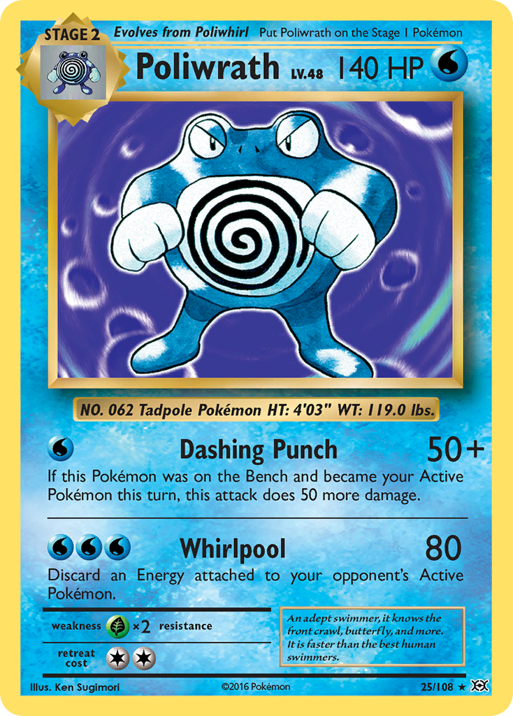Poliwrath 25/108 Rare Evolutions Holo NM/LP