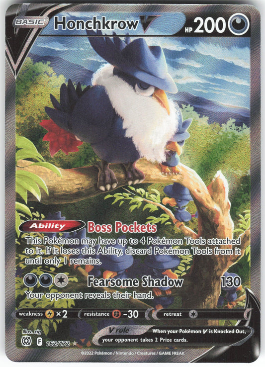 Honchkrow V (Alternate Full Art) Ultra Rare SWSH09: Brilliant Stars 162/172 NM