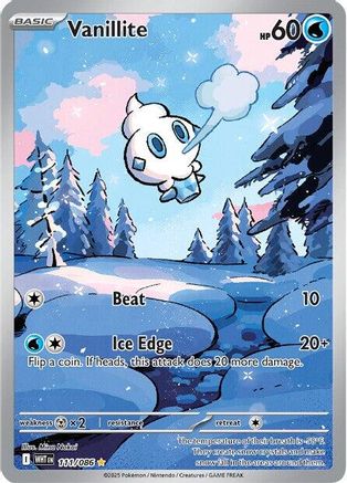 Vanillite 111/086 Illustration Rare White Flare Holo NM/M