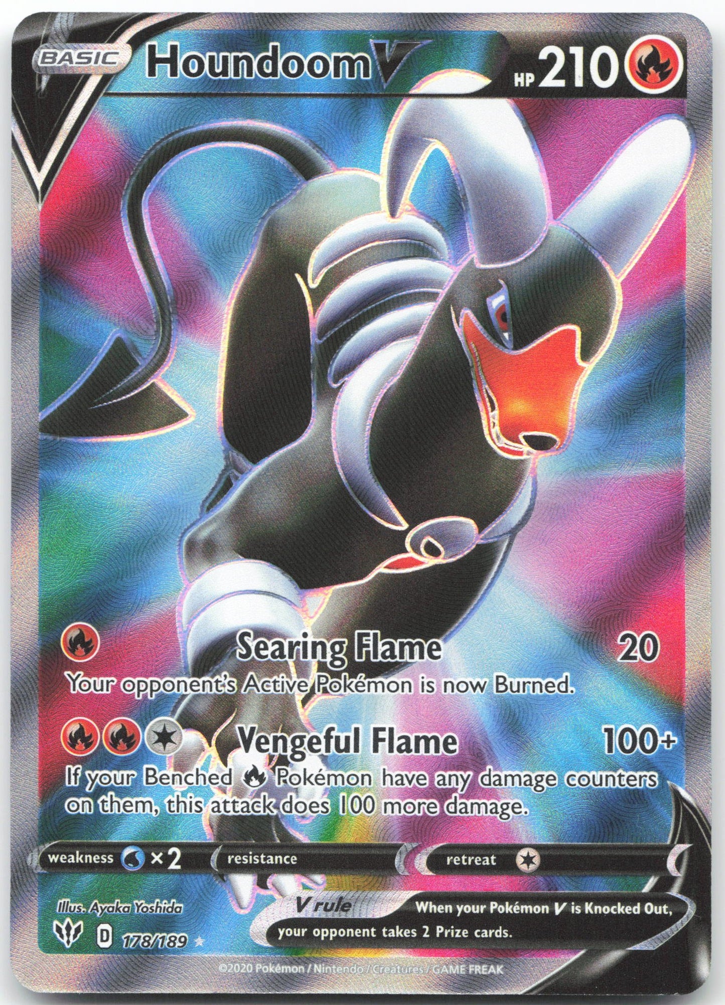 Houndoom V (Full Art) Ultra Rare SWSH03: Darkness Ablaze 178/189 NM