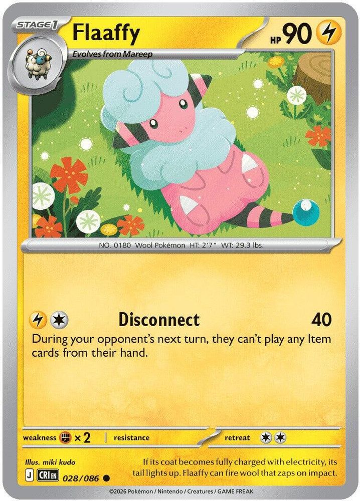 Flaaffy 028/086 Common Reverse Holo Chaos Rising NM/M