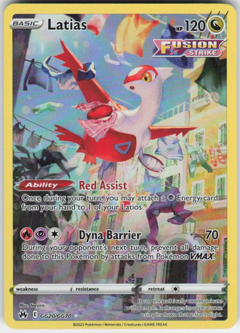 Latias Ultra Rare Crown Zenith: Galarian Gallery GG20/GG70 NM (Back)