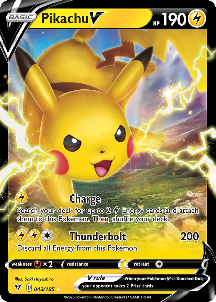 Pikachu V 043/185 V Rare Vivid Voltage Holo NM/M