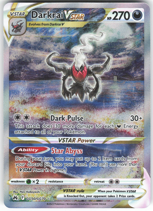 Darkrai VSTAR Ultra Rare Crown Zenith: Galarian Gallery GG50/GG70 NM