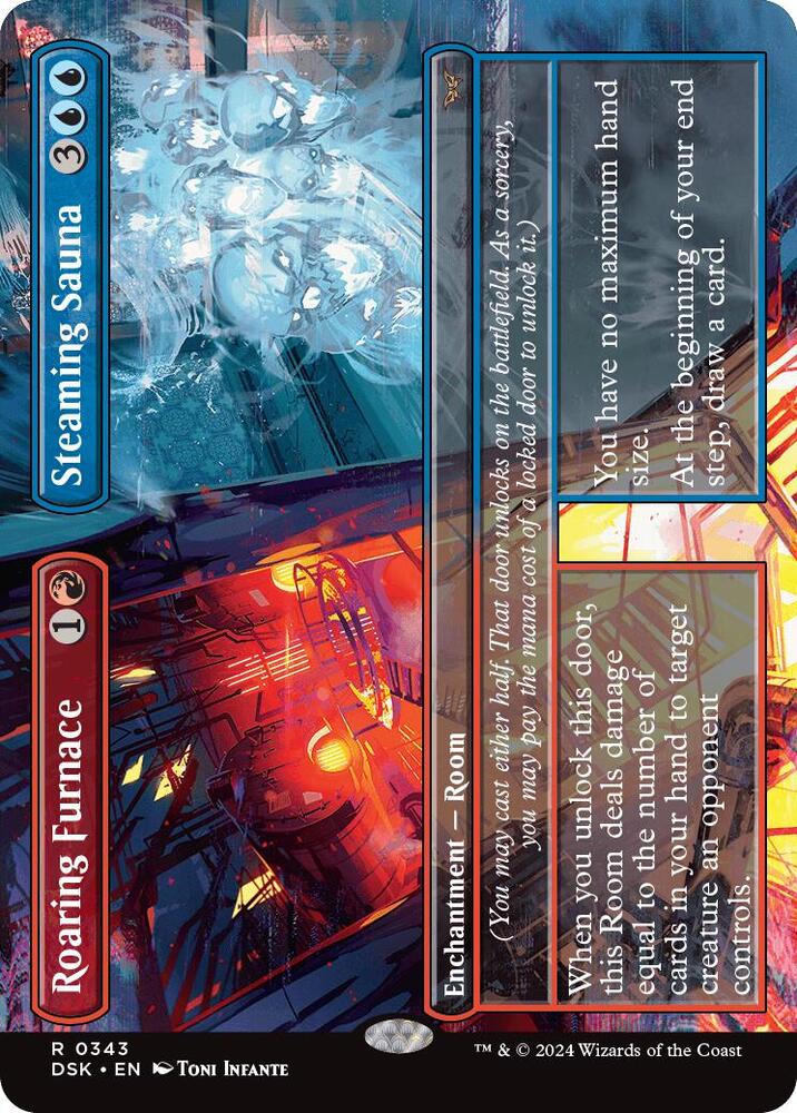 Roaring Furnace // Steaming Sauna (Borderless) 343 Duskmourn: House of Horror Foil NM/M