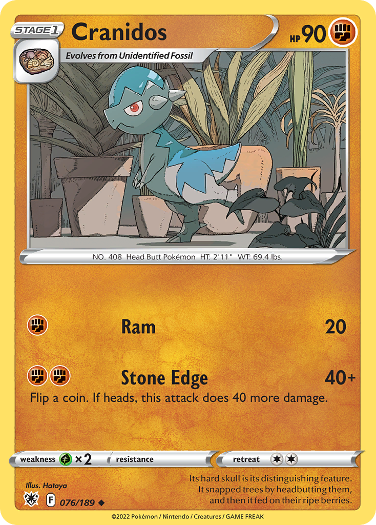 Cranidos 076/189 Uncommon Reverse Holo Astral Radiance NM/LP
