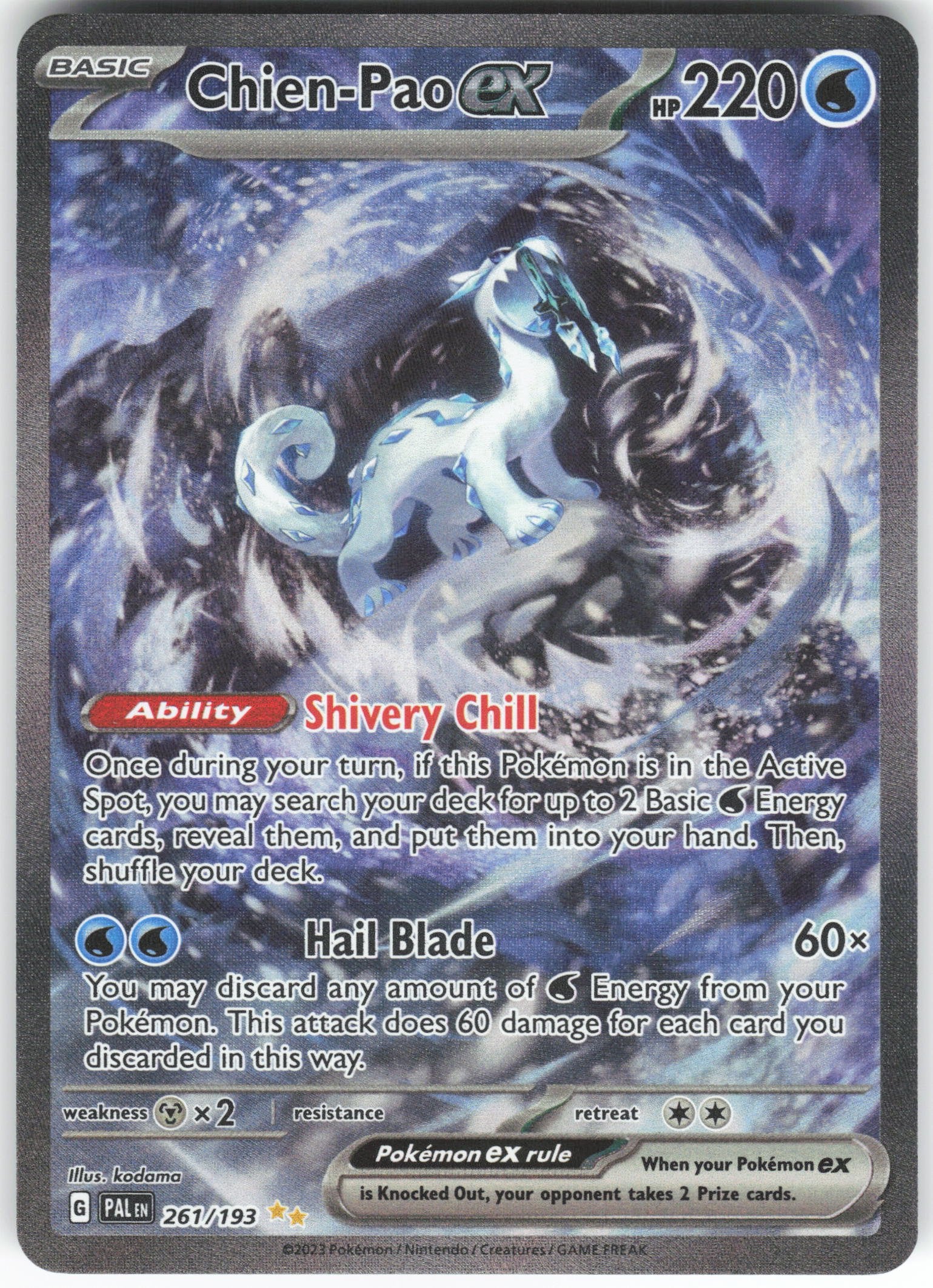 Chien-Pao ex Special Illustration Rare SV02: Paldea Evolved 261/193 NM