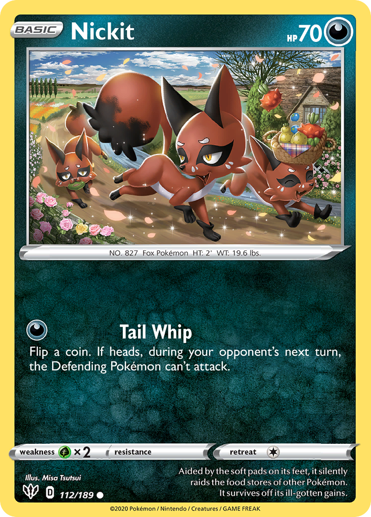 Nickit 112/189 Common Reverse Holo Darkness Ablaze NM/LP