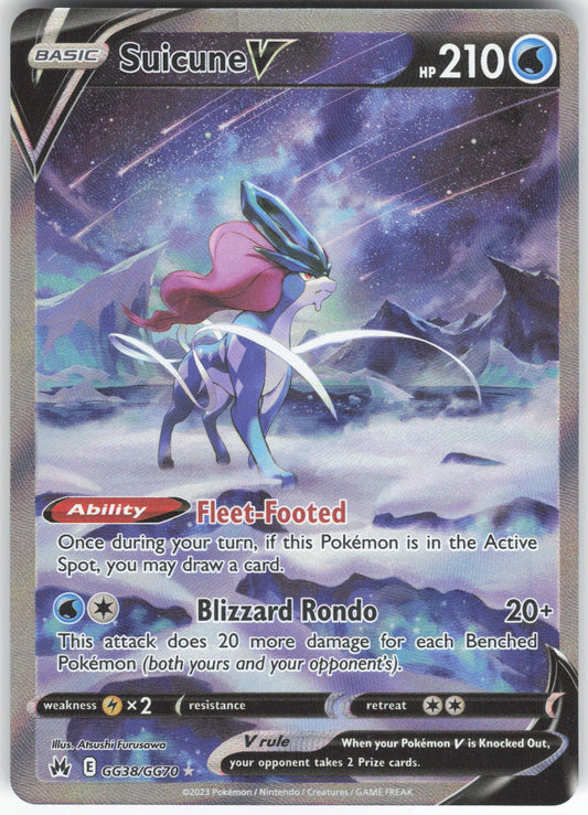 Suicune V Ultra Rare Crown Zenith: Galarian Gallery GG38/GG70 NM