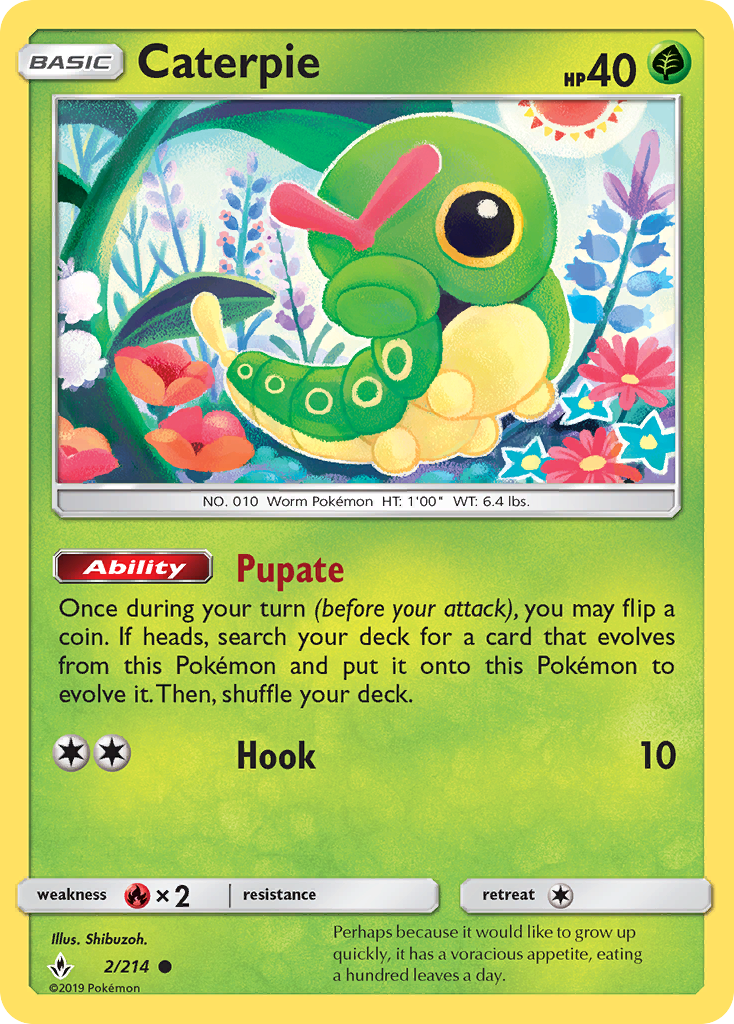 Caterpie 2/214 Common Unbroken Bonds NM/M
