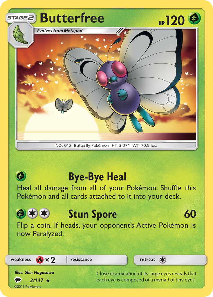 Butterfree 3/147 Rare Burning Shadows NM/LP