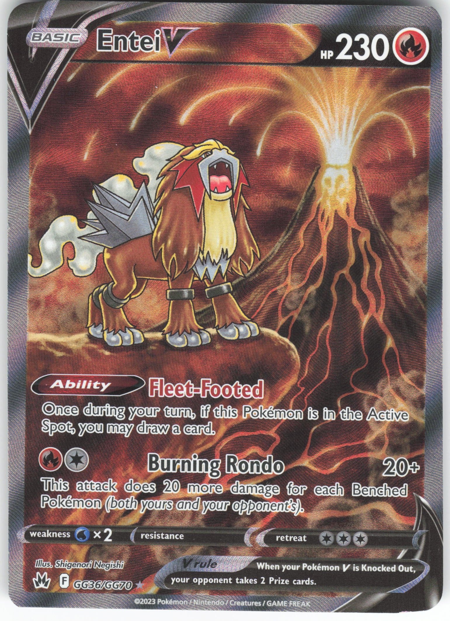 Entei V Ultra Rare Crown Zenith: Galarian Gallery GG36/GG70 NM