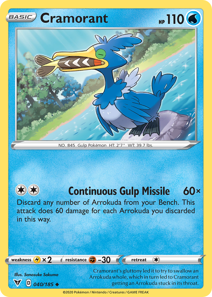 Cramorant 040/185 UnCommon Reverse Holo Reverse Holo Vivid Voltage NM/LP