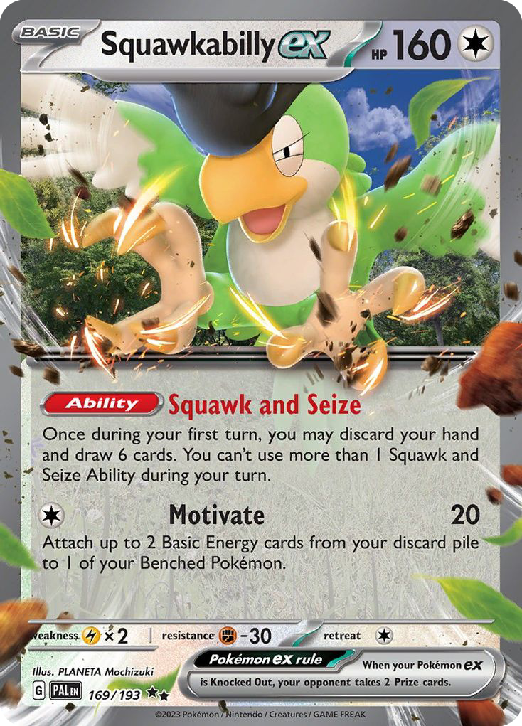 Squawkabilly ex 169/193 Double Rare Paldea Evolved NM/M