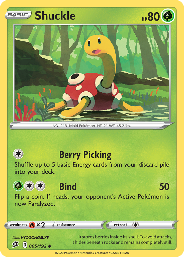 Shuckle 005/192 UnCommon Reverse Holo Reverse Holo Rebel Clash NM/LP