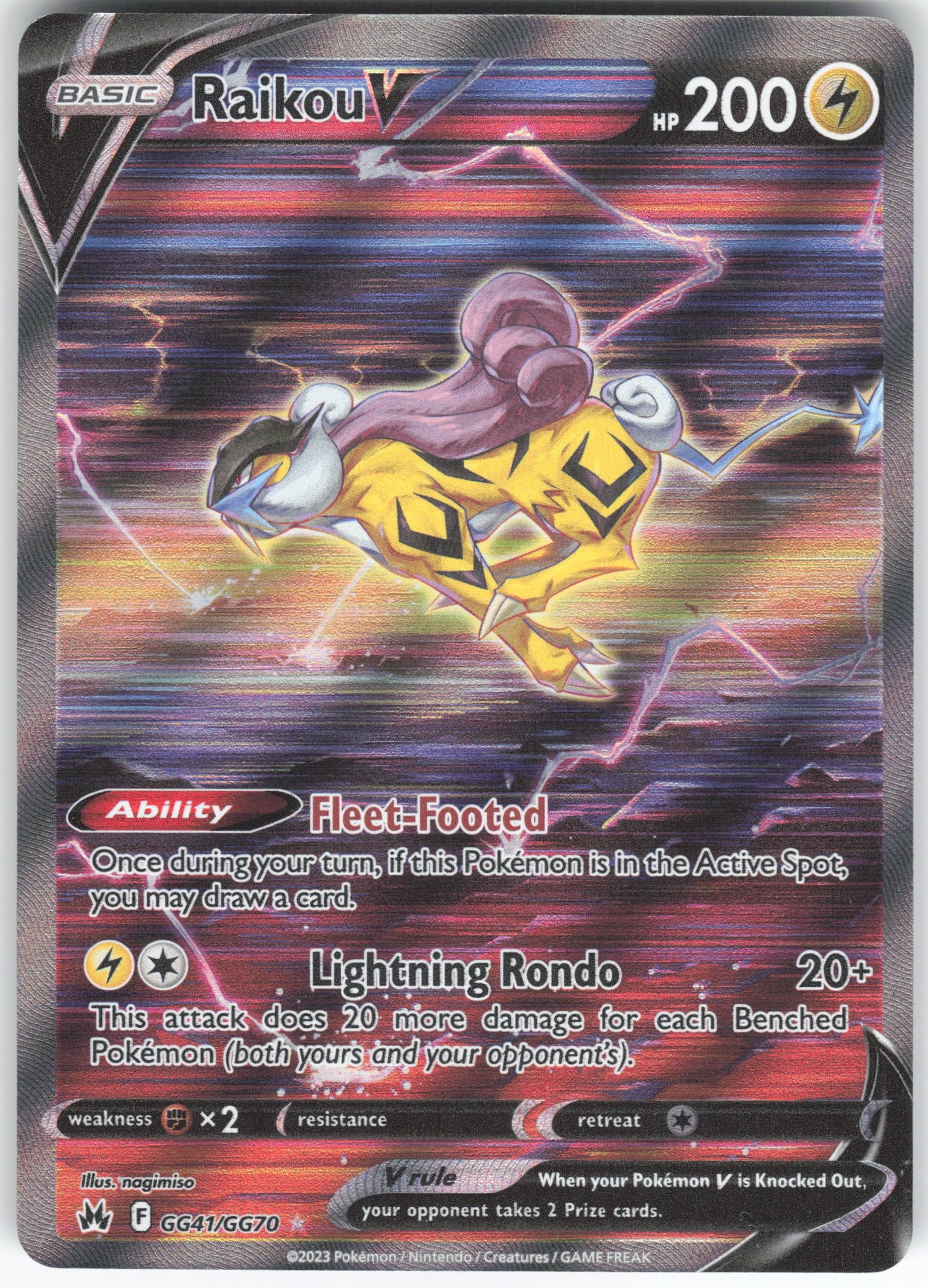 Raikou V Ultra Rare Crown Zenith: Galarian Gallery GG41/GG70 NM