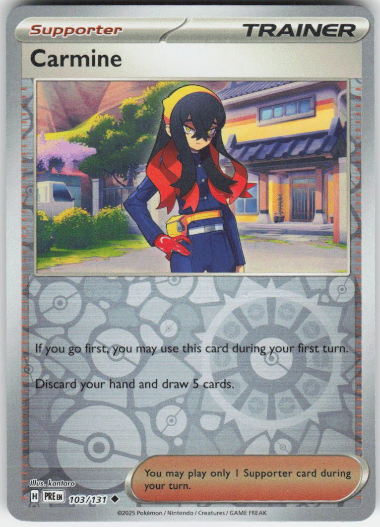 Carmine Uncommon SV: Prismatic Evolutions 103/131 NM Rev Holo (Back)