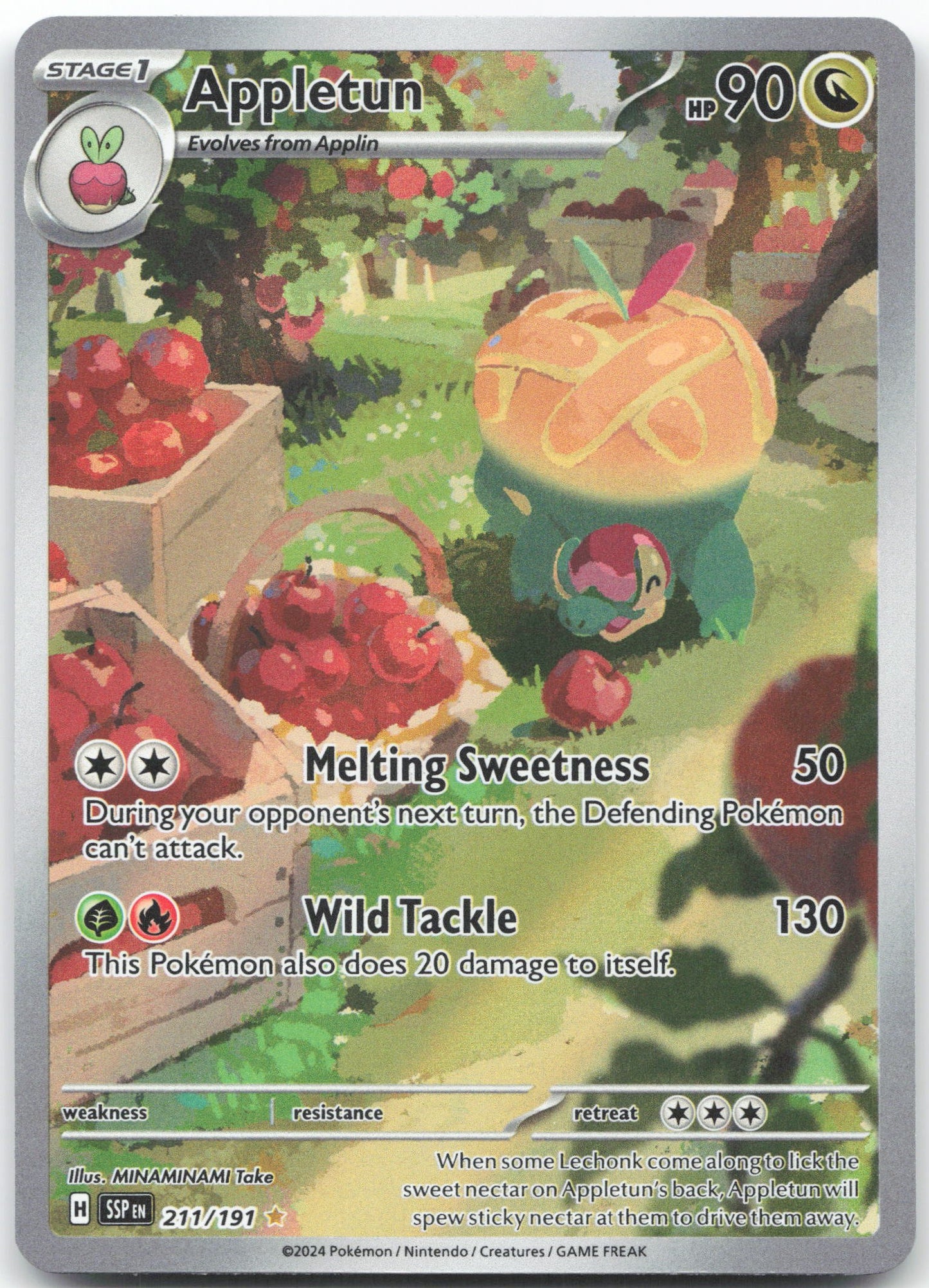 Appletun - Illustration Rare SV08: Surging Sparks 211/191 NM