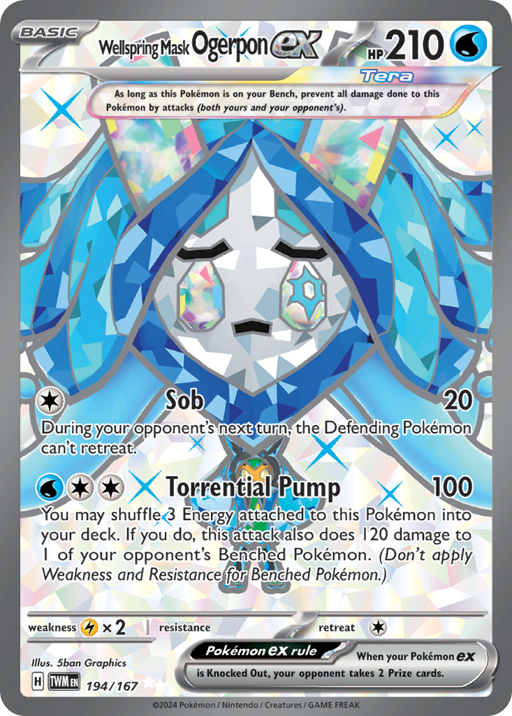 Wellspring Mask Ogerpon ex 194/167 Ultra Rare Twilight Masquerade NM/M