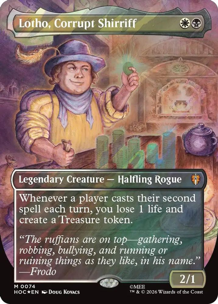 Lotho, Corrupt Shirriff (Borderless) (Surge Foil) 74 The Hobbit: Eternal-Legal Holo NM/M