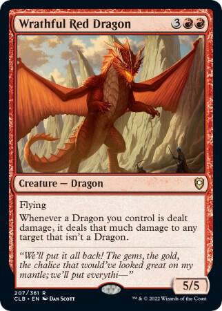 Wrathful Red Dragon 207 Rare Commander Legends: Battle for Baldur's Gate NM/M