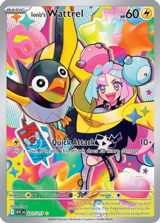 Iono's Wattrel 231/217 Illustration Rare Ascended Heroes NM/M