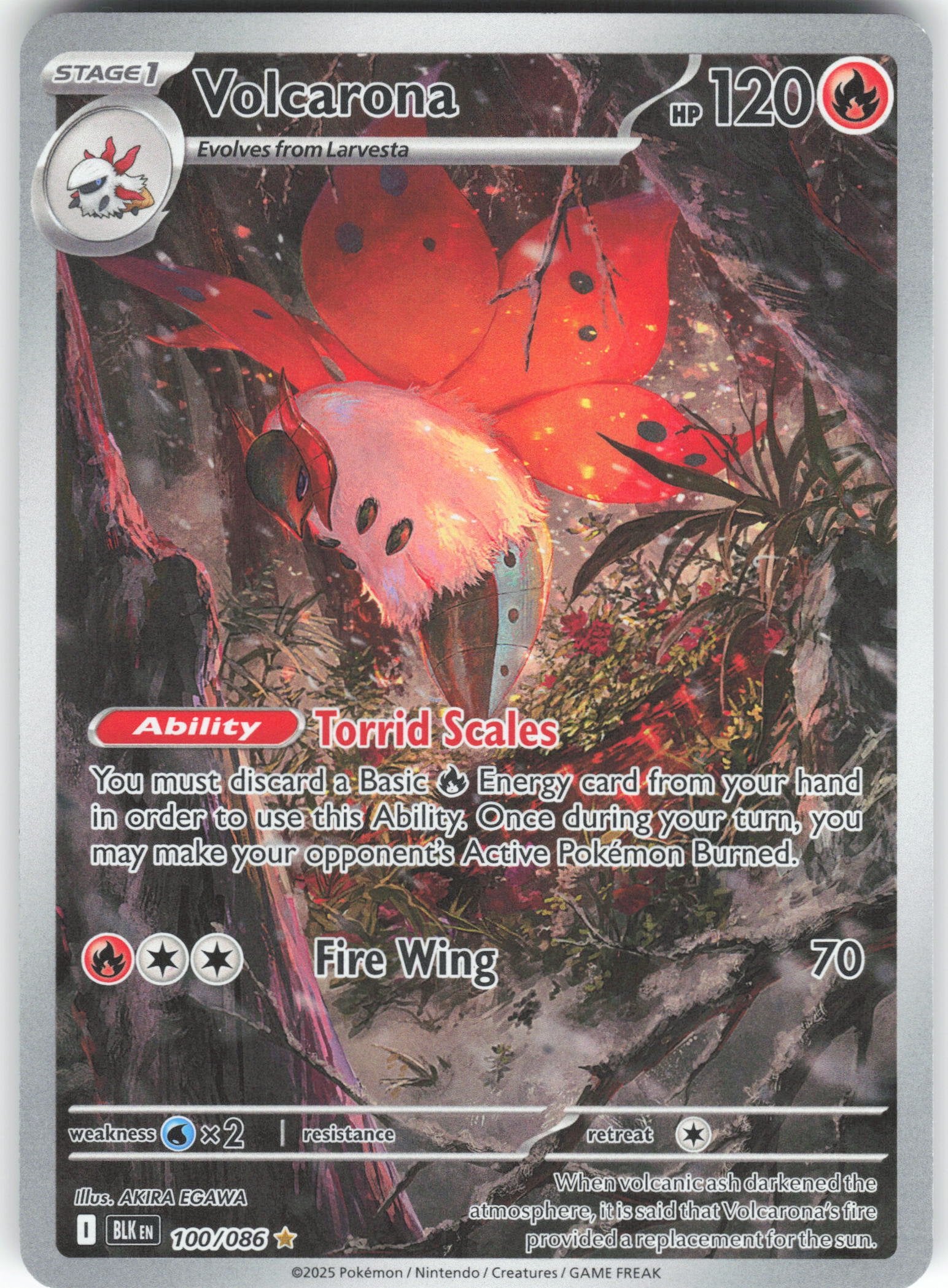 Volcarona - Illustration Rare SV: Black Bolt 100/086 NM