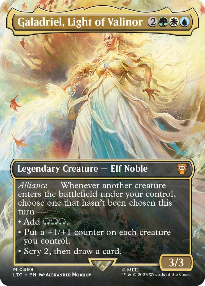 Galadriel, Light of Valinor (Borderless) 498 Foil Commander: The Lord of the Rings: Tales of Middle-earth NM/M